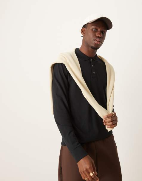 Abercrombie & Fitch - Modern Classic - Polo a maniche lunghe nera con logo a icona - view 1