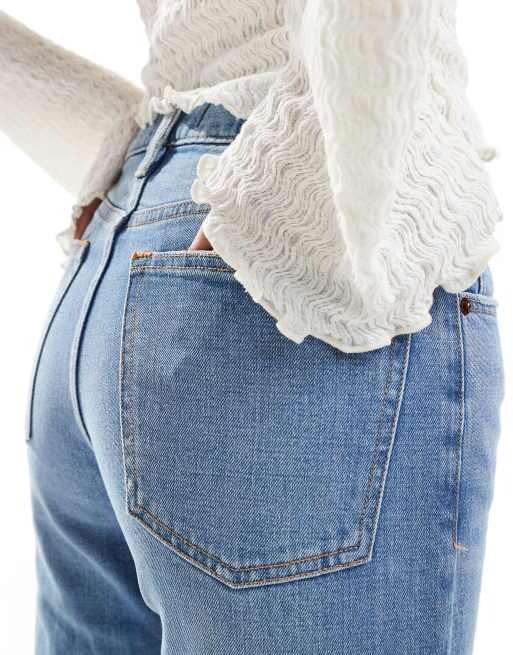 Abercrombie & Fitch - Mom jeans lavaggio blu medio, 4 di 5
