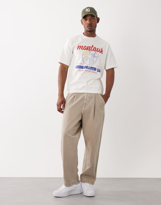 Abercrombie & Fitch Montawk graphic t-shirt in white, 2 of 5