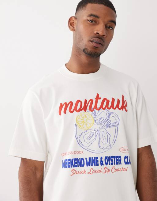 Abercrombie & Fitch Montawk graphic t-shirt in white, 3 of 5