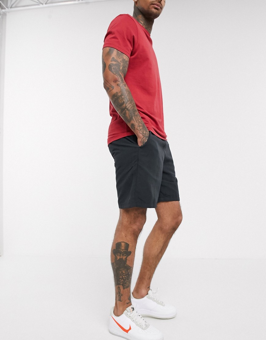Abercrombie & Fitch – Mörkgrå draperade shorts i dra på-modell