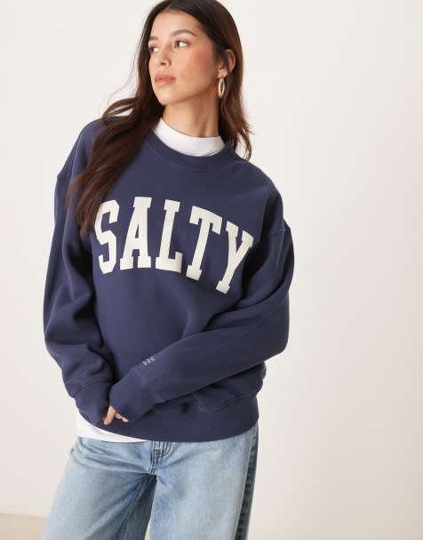 Abercrombie & Fitch – Mörkgrå sweatshirt i vintagestil med rund halsringning - view 1