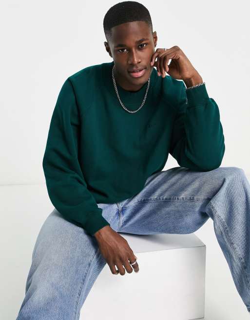 Abercrombie & Fitch – Mörkgrön sweatshirt med monogram-logga