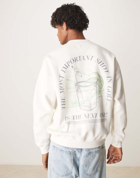 Abercrombie & Fitch motif back sweat top in white - view 1