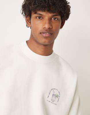 Abercrombie & Fitch Motif Back Sweatshirt In White