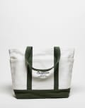 [Abercrombie & Fitch] Abercrombie & Fitch motif detail tote bag with contrast straps in beige-Neutral One Size BEIGE