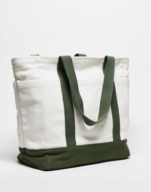 Abercrombie & Fitch motif detail tote bag with contrast straps in