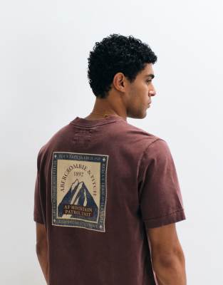 Футболка Abercrombie &amp Fitch mountain back с графическим рисунком в тяжелом весе, окрашенная в стираный красный цвет