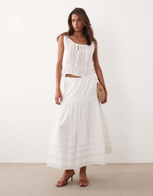 Abercrombie & Fitch - Mouwloze boho top met ruches in wit, 2 van 4