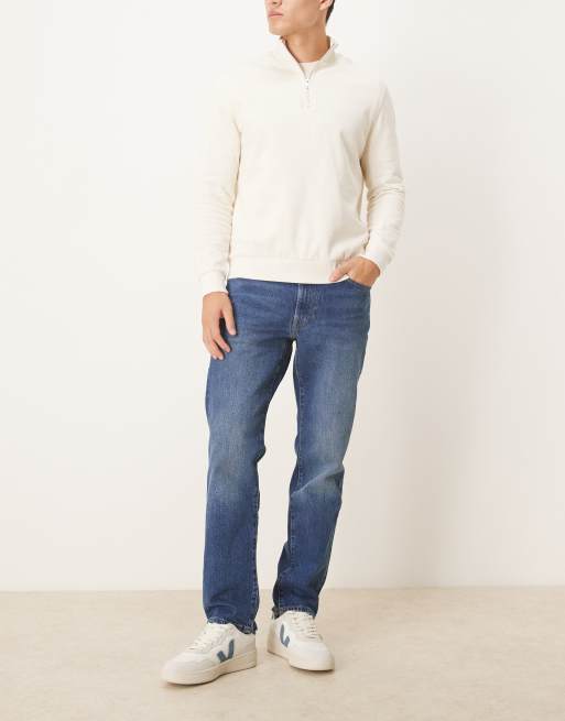 Abercrombie & Fitch - Mørkeblå jeans med stretch og lige ben i vintage-stil