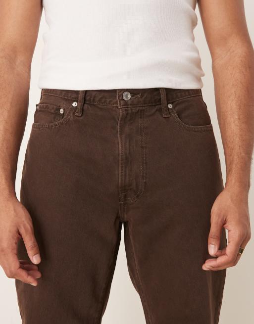 Abercrombie & Fitch - Mørkebrune løstsiddende jeans, 5 af 5