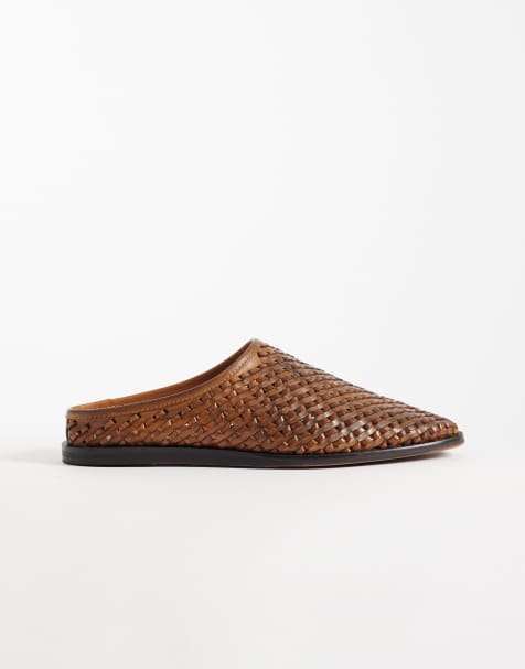 Abercrombie & Fitch - Mules en cuir tressé - Marron - view 1