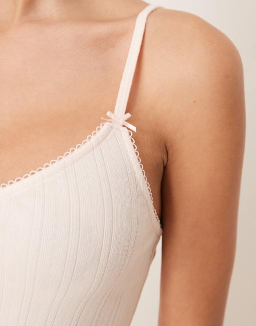 Abercrombie & Fitch sleepwear pointelle cami top in light pink - part of a set