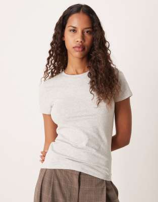 Abercrombie & Fitch - Nahtloses T-Shirt in Grau-Schwarz