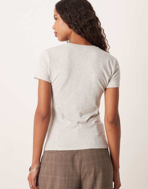Abercrombie & Fitch – Nahtloses T-Shirt in Grau, 4 von 4