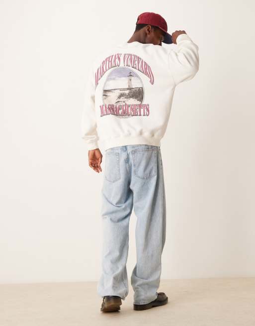 Abercrombie & Fitch – National Parks Denali – Biała bluza z nadrukiem