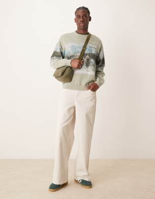 Abercrombie & Fitch National Parks Yellowstone Print Sweatshirt In Green