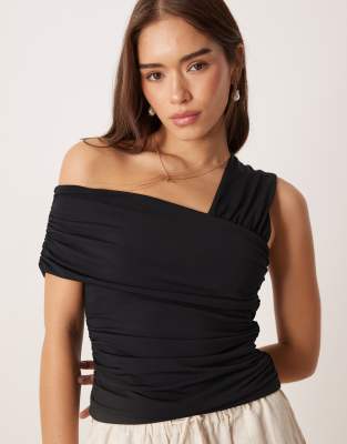 Abercrombie & Fitch - Neckholder-Oberteil in Schwarz mit überkreuzter Front