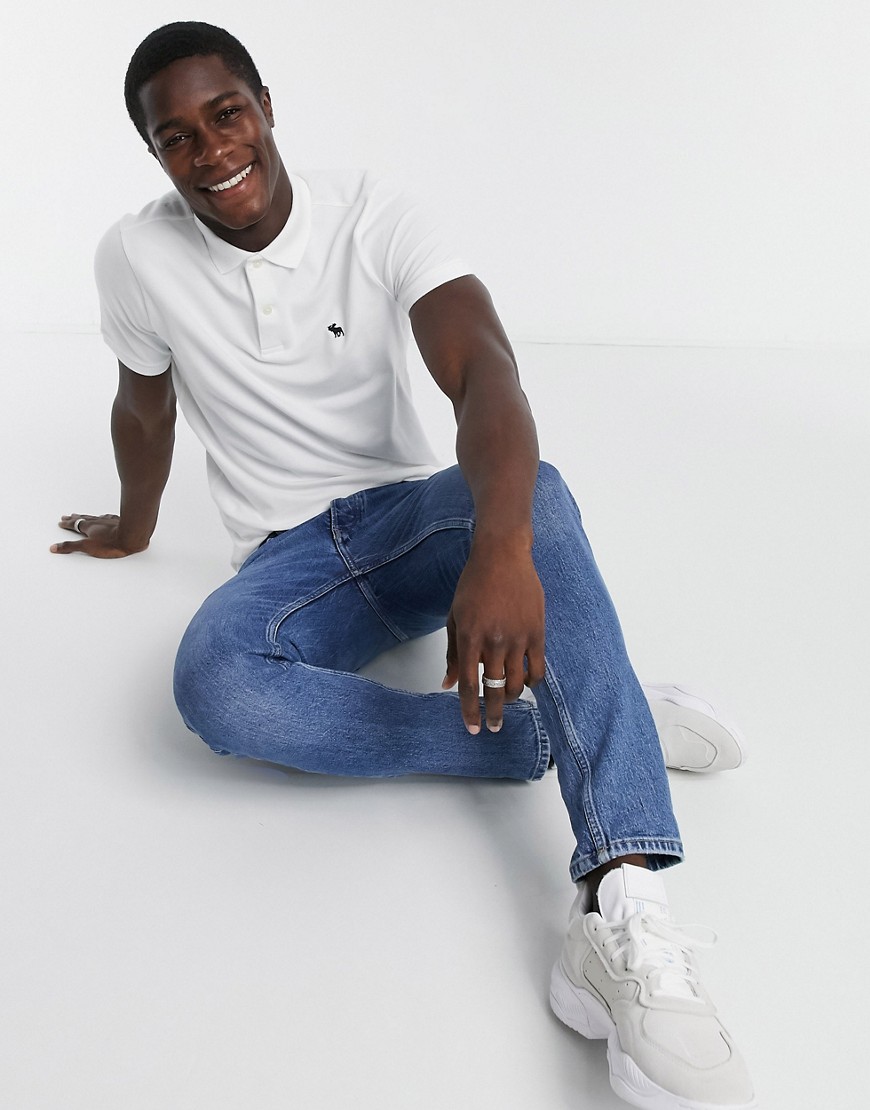 Abercrombie & Fitch neutral polo in white