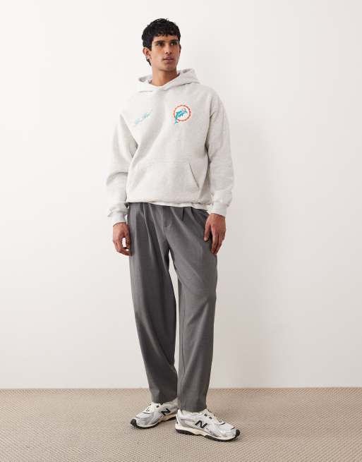 Abercrombie & Fitch NFL Dolphins back graphic hoodie in light grey, 2 of 5