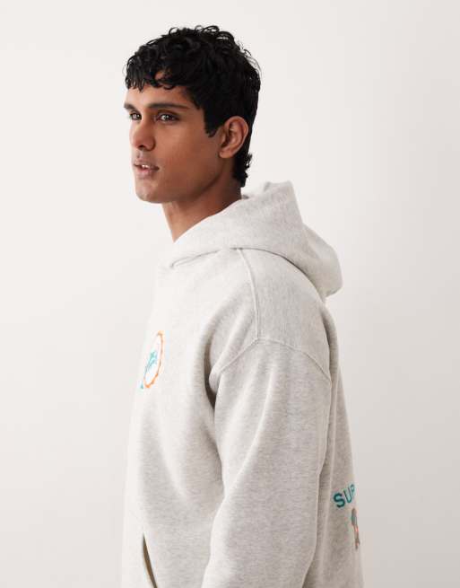 Abercrombie & Fitch NFL Dolphins back graphic hoodie in light grey, 4 of 5