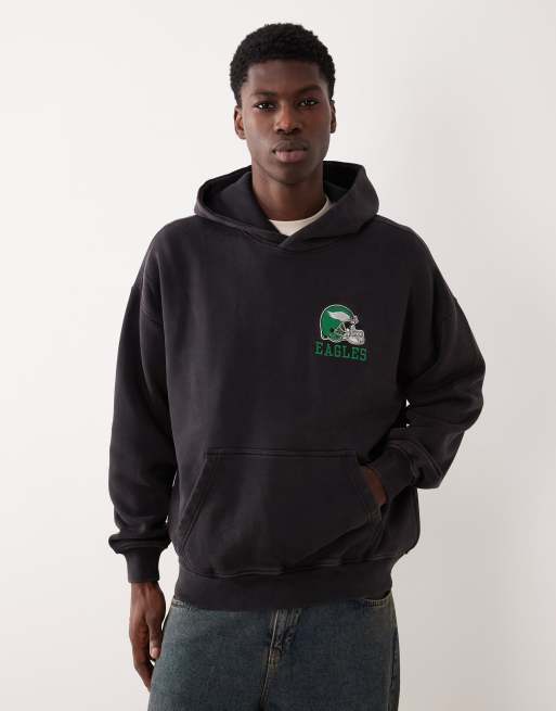 Abercrombie & Fitch NFL Eagles back graphic hoodie in black, 3 of 5