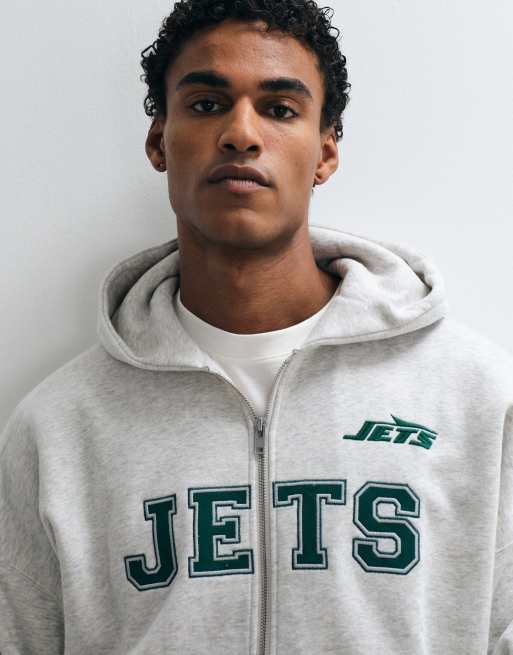 Abercrombie & Fitch NFL Jets grafisk hættetrøje i lysegrå, 3 af 5