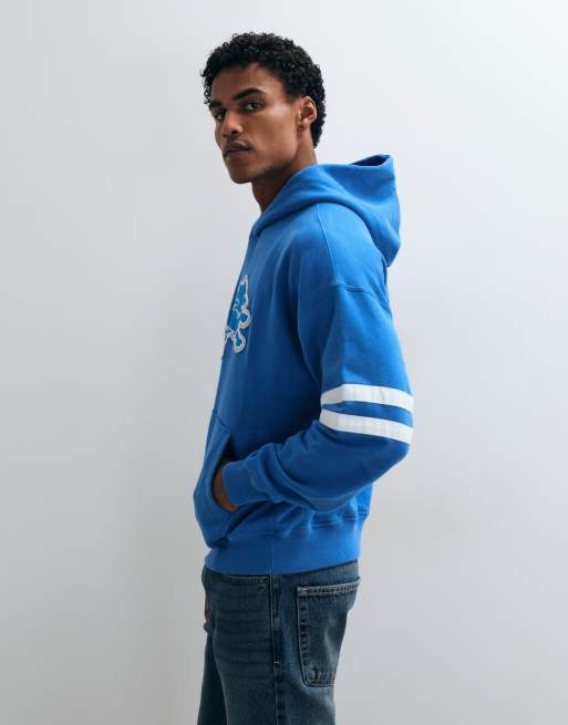 Abercrombie & Fitch NFL Lions Grafik-Kapuzenpullover in Blau, 4 von 5