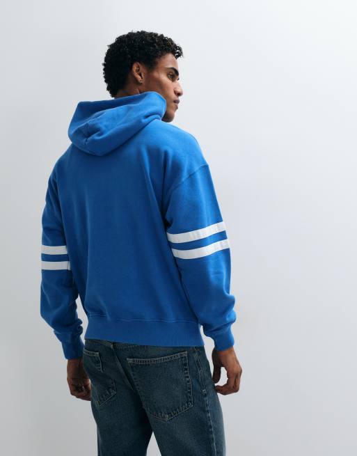 Abercrombie & Fitch NFL Lions grafisk hættetrøje i blå, 5 af 5
