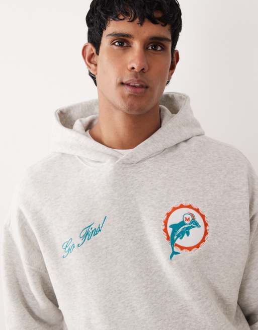 Abercrombie & Fitch - NFL - Sweat à capuche à imprimé Dolphins au dos - Gris clair, 5 de 5