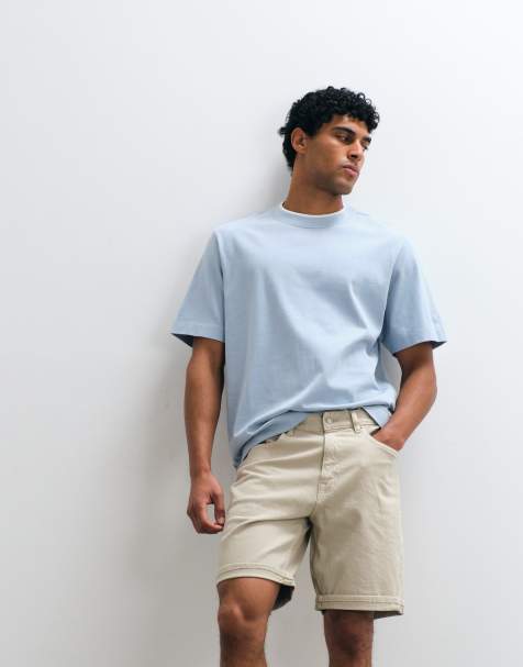 Abercrombie & Fitch – Niebieski gruby T-shirt premium z lamówką - view 1