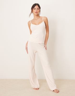 Abercrombie & Fitch - Nightwear - Hose aus Pointelle in Hellrosa, Kombiteil