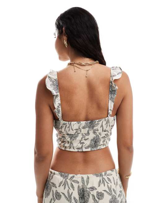 Abercrombie & Fitch – Oberteil mit Knitterstruktur und Rüschen, Kombiteil , 2 von 4