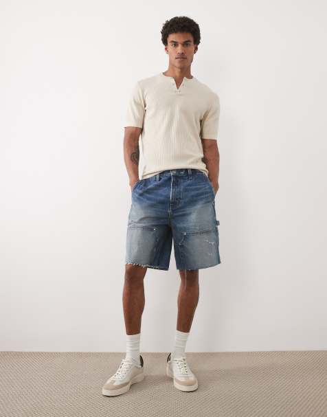 Abercrombie & Fitch – Obszerne jortsy typu carpenter w kolorze indygo - view 1