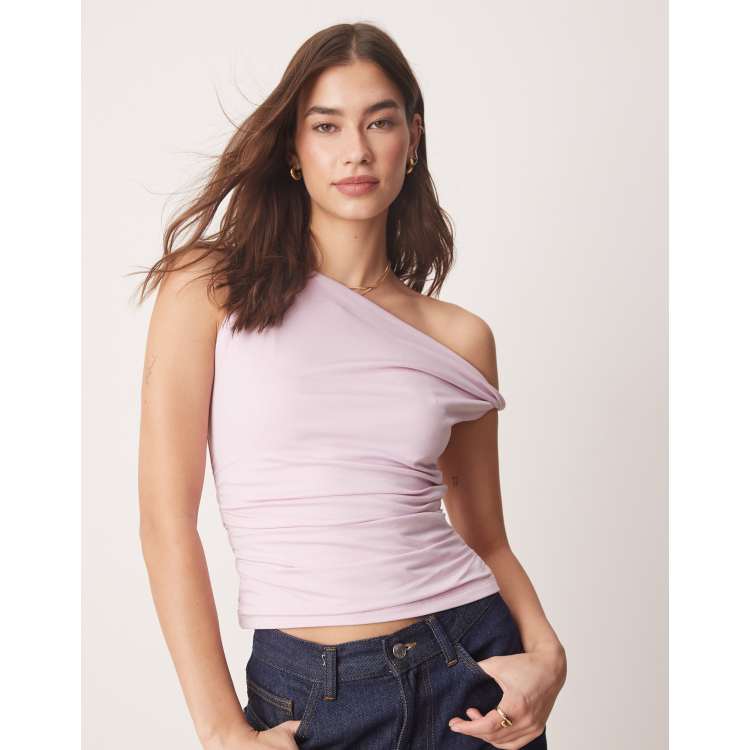 Abercrombie & Fitch off the shoulder modal twist asymmetric top in