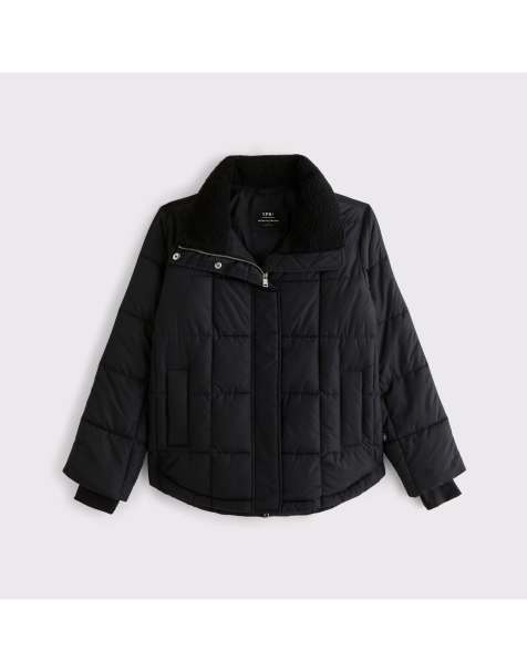 Abercrombie & Fitch On the go 6am puffer jacket in black - view 1