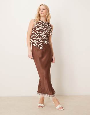 Abercrombie & Fitch One-shoulder Scarf Top In Brown