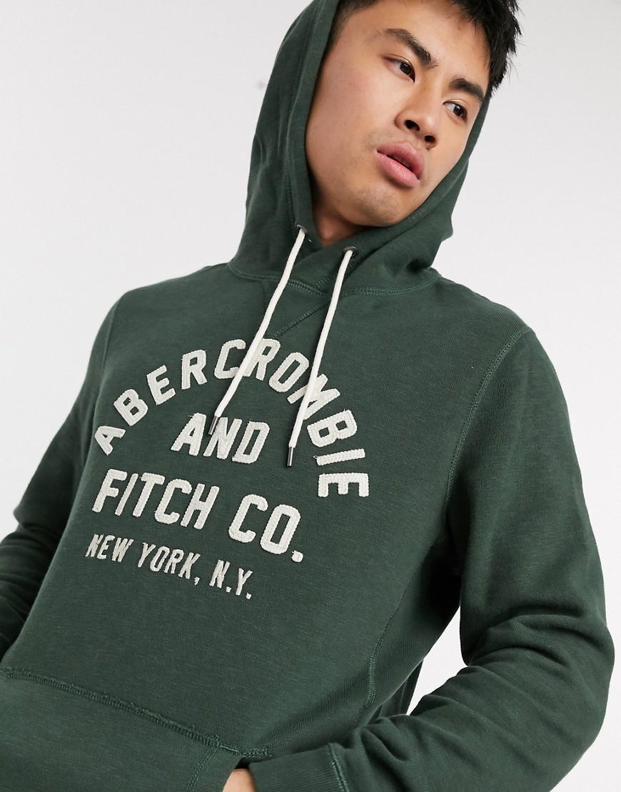 Abercrombie & Fitch overhead logo hoodie-Green