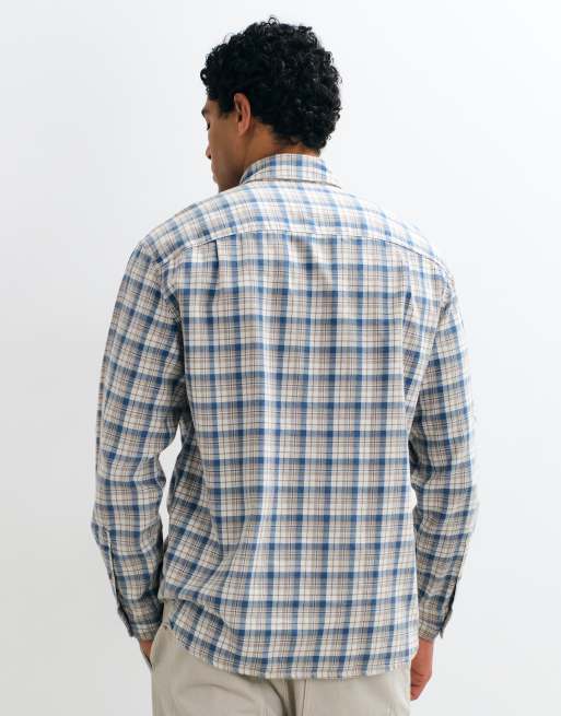 Abercrombie & Fitch Oversize-Flanellhemd in Creme kariert, 5 von 10