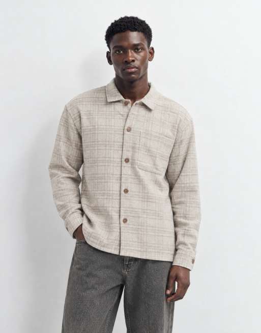Abercrombie & Fitch Oversize-Hemd in creme kariert, 6 von 10