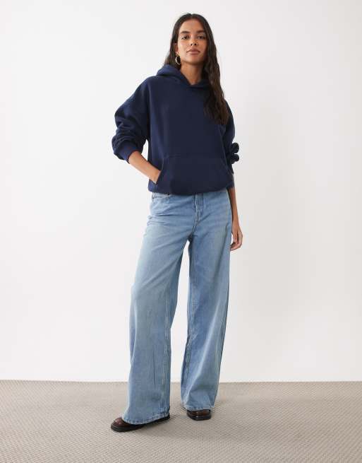 Abercrombie & Fitch Oversize-Kapuzenpullover in Marineblau, 2 von 4
