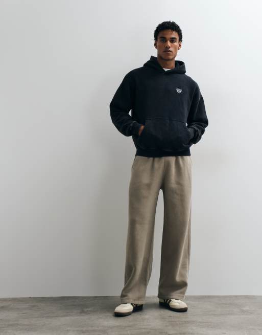 Abercrombie & Fitch Oversize-Kapuzenpullover mit Grafik auf der Rückseite in Schwarz, 2 von 5
