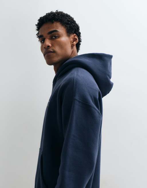 Abercrombie & Fitch Oversize-Kapuzenpullover mit Script-Logo in Marineblau, 4 von 5