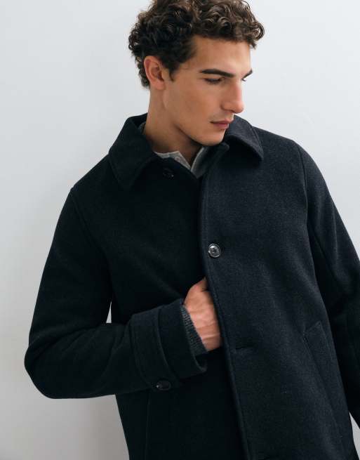 Abercrombie & Fitch oversize lång kappa i ullmix, kolgrå, 2 av 5