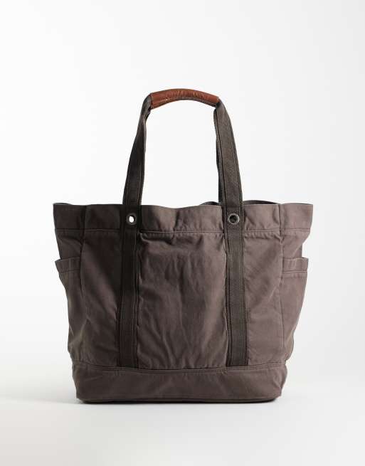 Abercrombie & Fitch Oversize-Stofftasche in Braun, 4 von 4