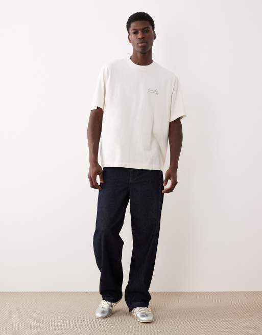 Abercrombie & Fitch – Oversize-T-Shirt in Weiß mit Standort-Print, 2 von 5