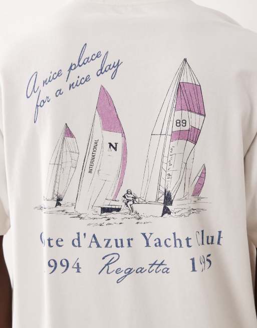 Abercrombie & Fitch – Oversize-T-Shirt in Weiß mit Standort-Print, 5 von 5