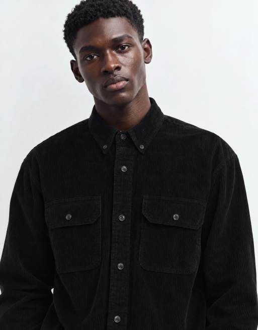 Abercrombie & Fitch Oversized-Cord-Hemdjacke in Schwarz, 8 von 8