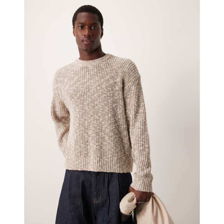Abercrombie & Fitch oversized crewneck stripe stitch knit jumper