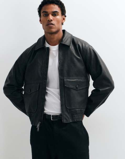 Abercrombie & Fitch oversized faux leather jacket black - view 1